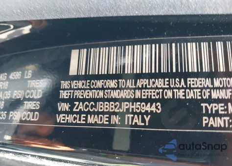 2018 Jeep Renegade Altitude 4X4 z USA, uszkodzony, nr VIN ZACCJBBB2JPH59443